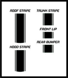 18" Racing Stripes w/pinstripes Self Healing Vinyl fits Mazda RX8 2008 to 2012