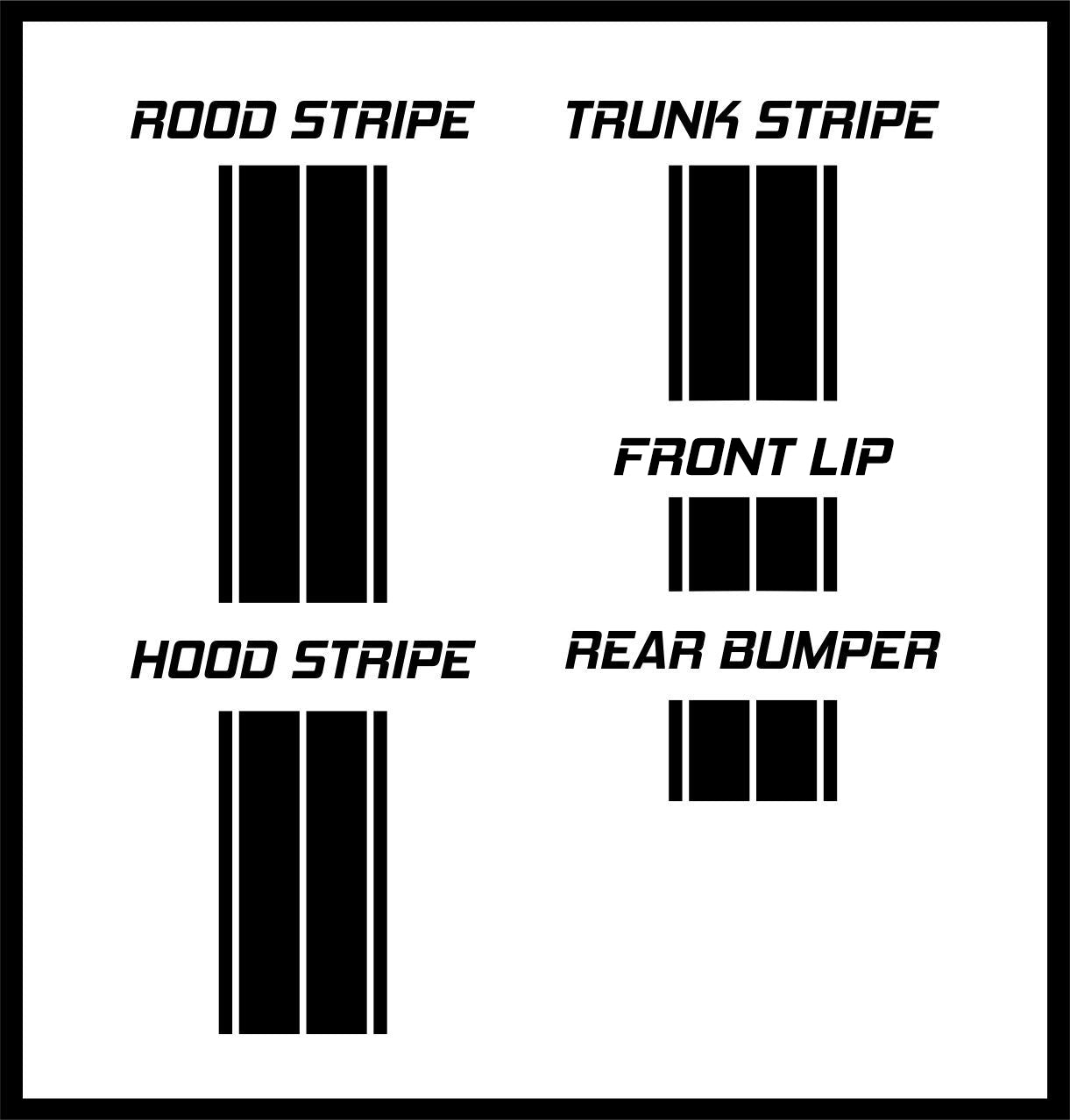 Dual 9" Racing Stripes w/pins Self Healing Vinyl fits Mazda RX8 2008 to 2012