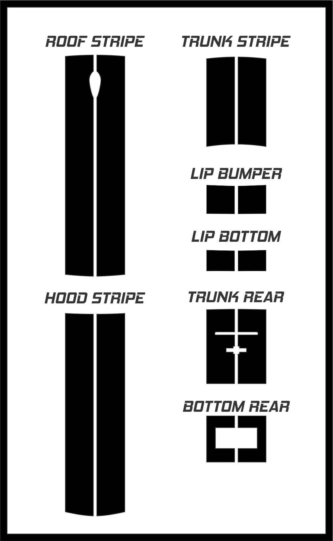 Dual 8" Racing Stripes Self Healing Vinyl fits Chevrolet Camaro 2016 to 2020