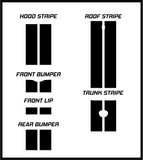 Dual 10" Racing Stripes Self Healing Vinyl fits Hyundai Veloster 2011 to 2020