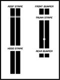 Dual 9" Racing Stripes Self Healing Vinyl fits Honda Civic Si Sedan 2017 to 2020