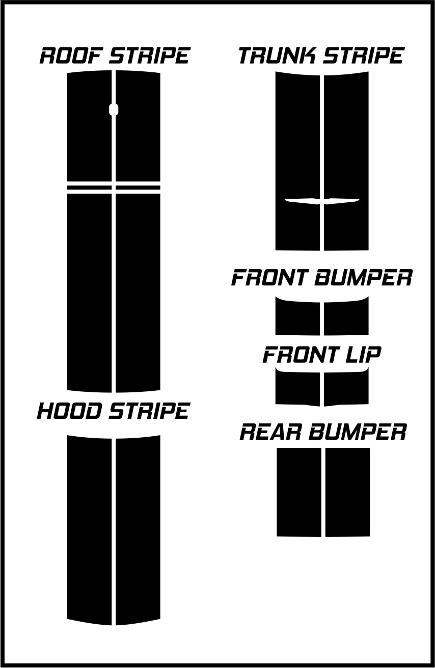 Dual 11" Racing Stripes Self Healing Vinyl fits Chrysler 300 2011 2020