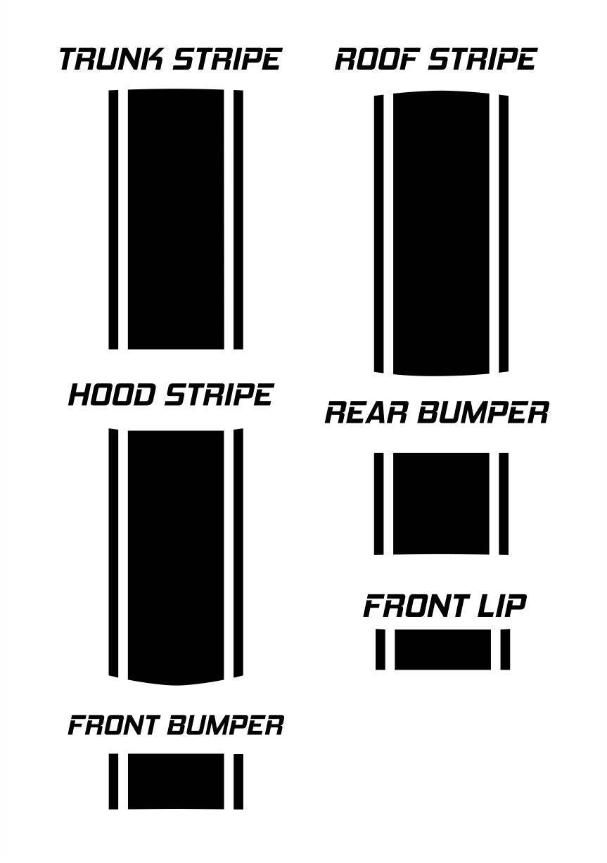 20" Racing Stripes w/pins Self Healing Vinyl fits Honda Accord 2003 to 2007