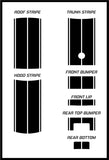 Dual 11" Racing Stripes w/pins Self Healing Vinyl fits Ford Mustang 2010 to 2014