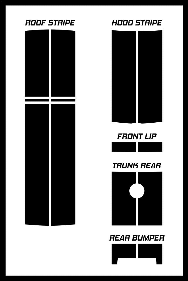 Dual 10" Racing Stripe Self Healing Vinyl fits Volkswagen GTI MK5 2004 to 2008