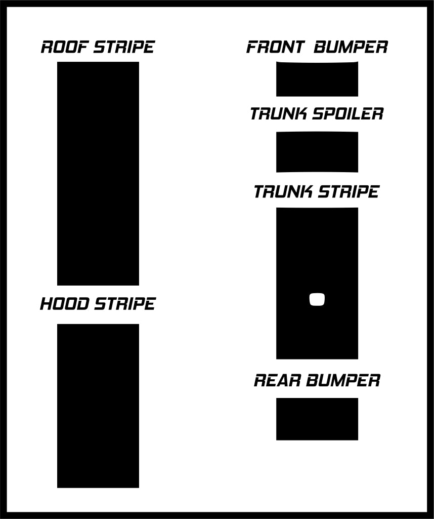 24" Racing Stripe Self Healing Vinyl fits Honda Civic Si Sedan 2017 to 2020