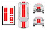 Dual 10" Racing Stripe Self Healing Vinyl fits Volkswagen GTI MK5 2004 to 2008