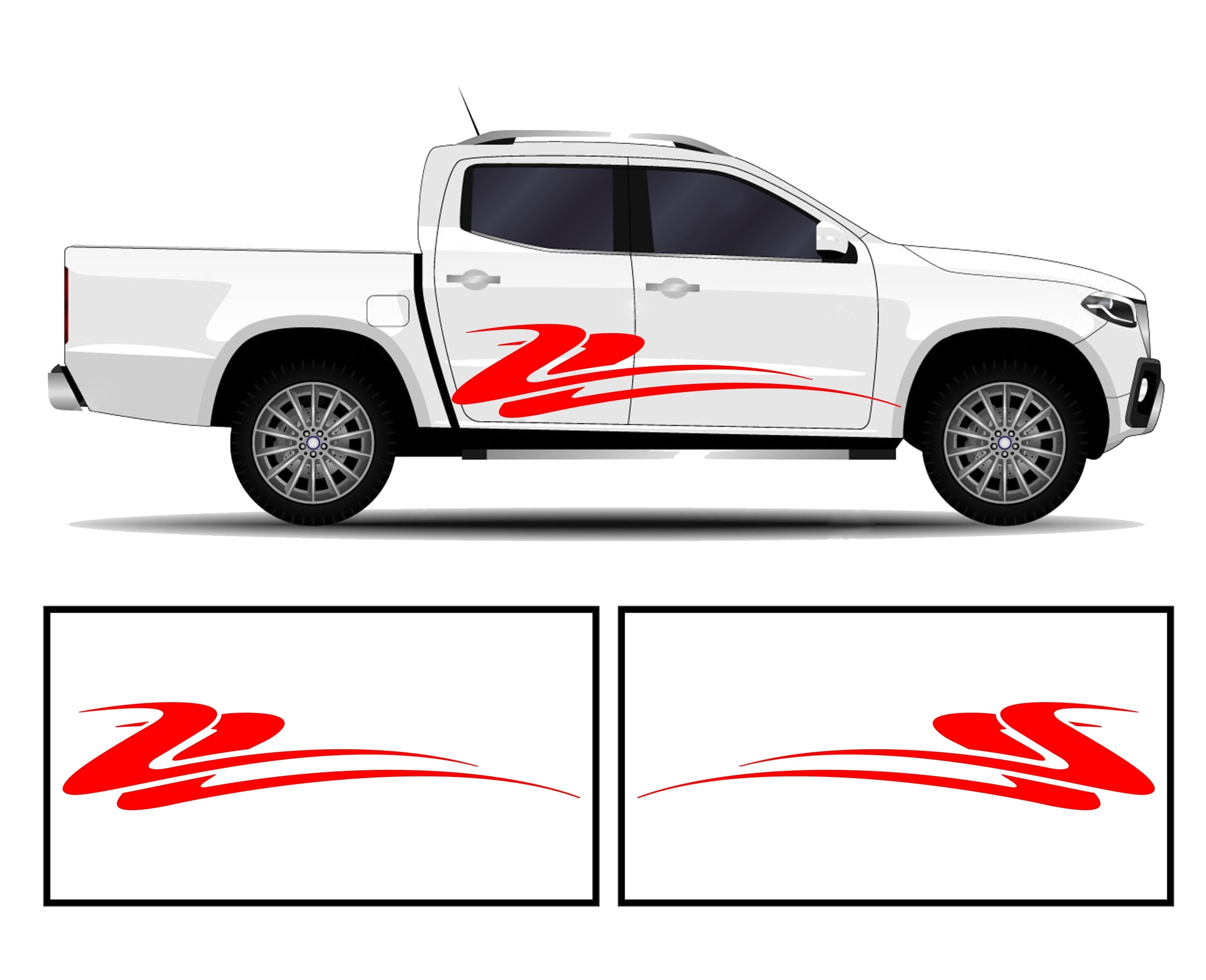 Rocker Panel Livery Self Healing Vinyl Side Graphics #007 fits All Trucks 4 x4 Suvs