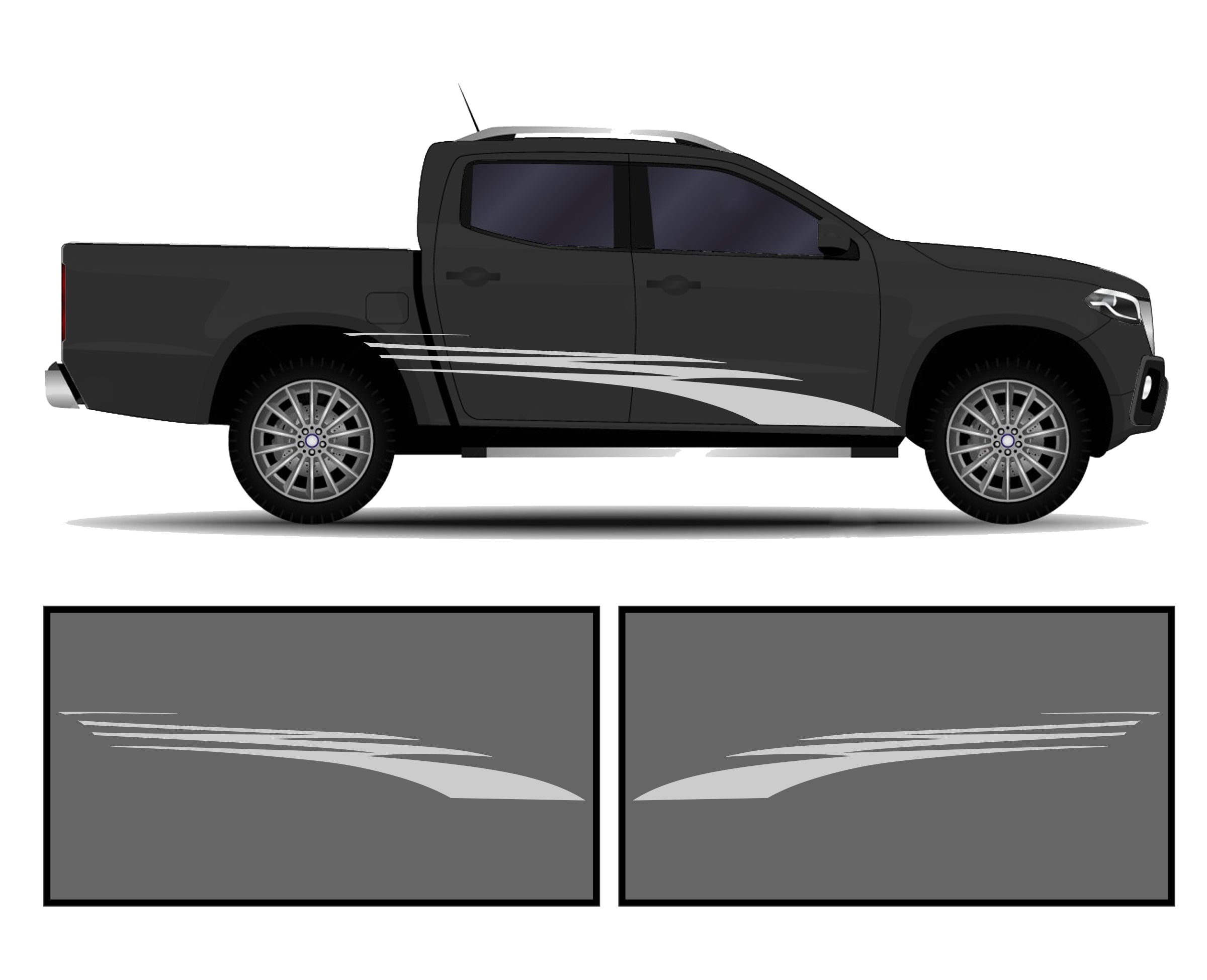Rocker Panel Livery Self Healing Vinyl Side Graphics #012 fits All Trucks 4 x4 Suvs