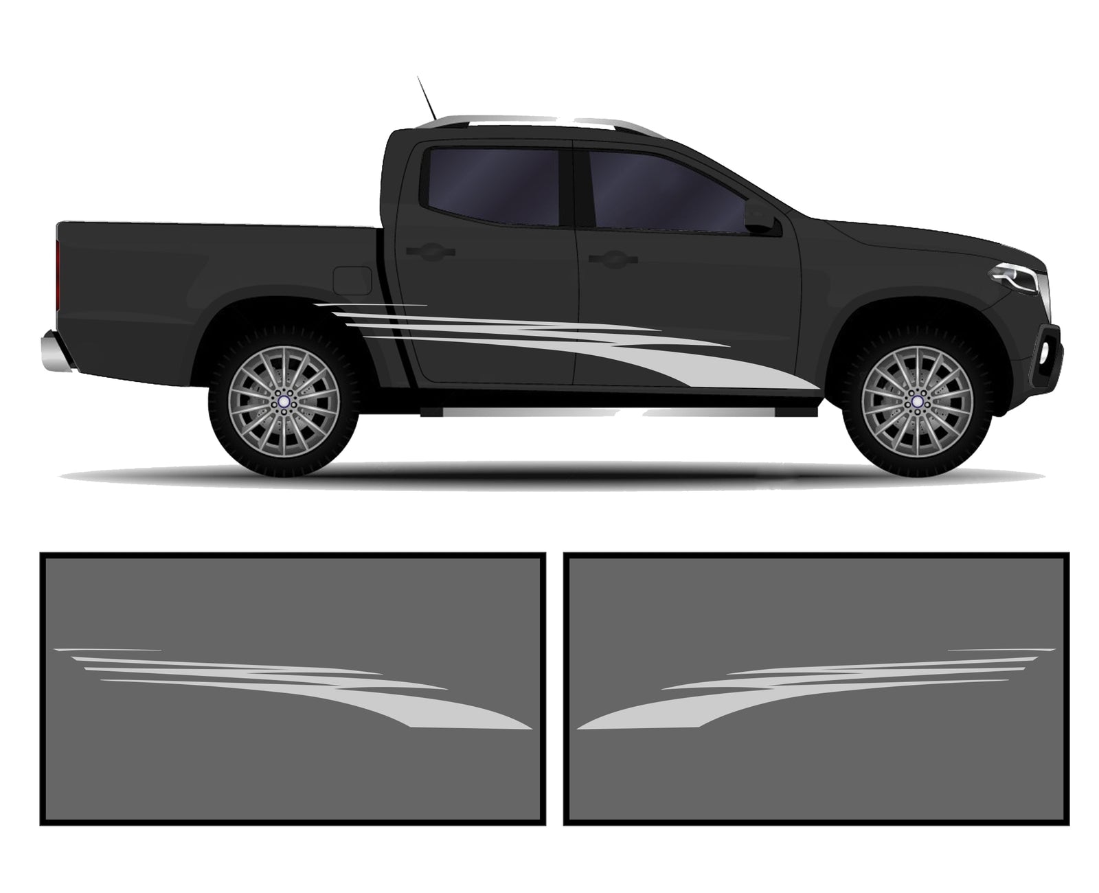 Rocker Panel Livery Self Healing Vinyl Side Graphics #012 fits All Trucks 4 x4 Suvs