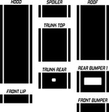 20" Racing Stripes w/pins Self Healing Vinyl fits Honda S2000 2003 to 2009