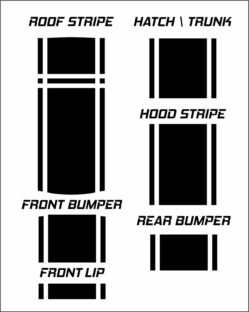 20" Racing Stripes w/pins Self Healing Vinyl fits Chrysler PT Cruiser 2001 2010