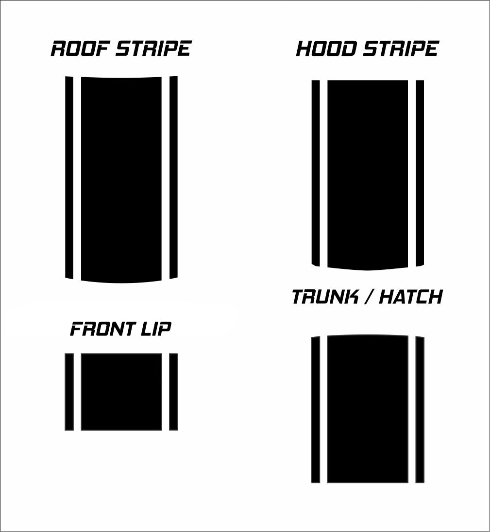 20" Racing Stripes w/pins Self Healing Vinyl fits Honda CR-Z 2010 to 2016