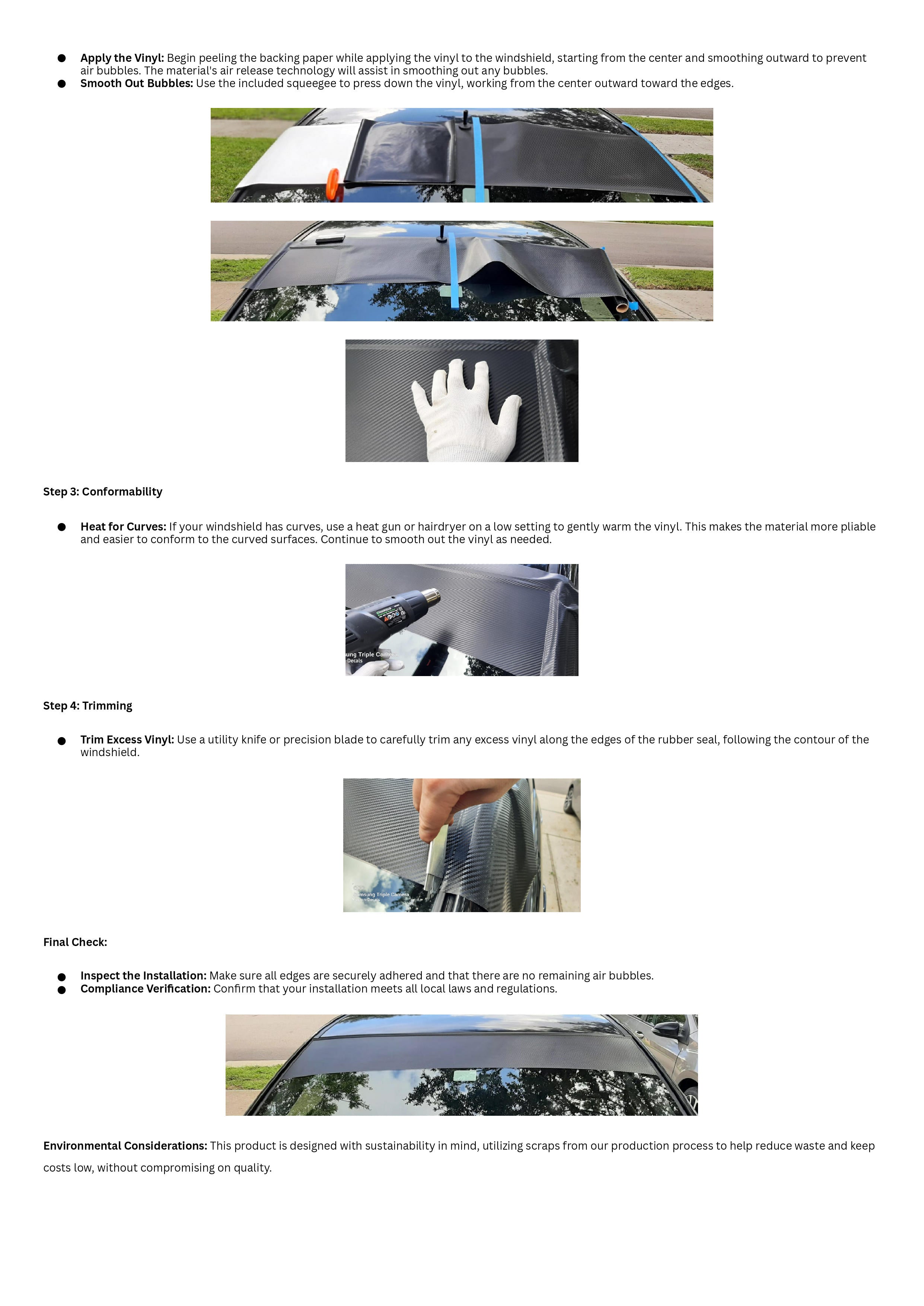 Premium Sun Visor Strip - Self-Healing Vinyl Windshield Blocker