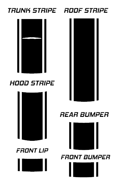 20" Racing Stripes with pins Self Healing Vinyl fits Chrysler 300 2011 - 23