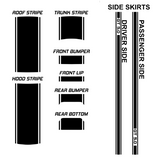 20" Racing Stripe GT 5.0 w/pins Self Healing Vinyl fits Ford Mustang 2015 to 2023