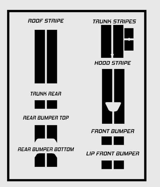 Dual 12" Racing Stripes Self Healing Vinyl fits Dodge Charger SRT 2012 to 2023