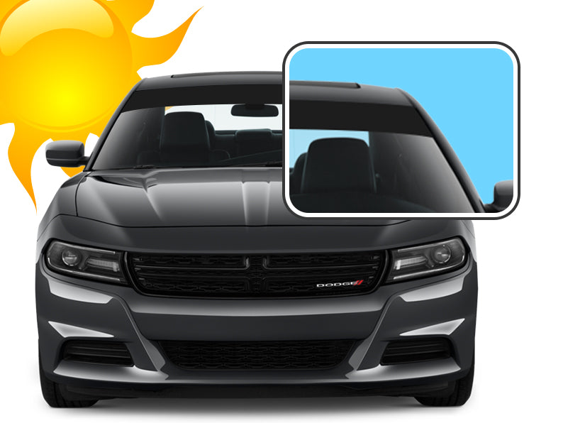 Sunvisor Windshield Blocker Vinyl Decal - Perfect for All Vehicles - Self-Healing Fusion Decals