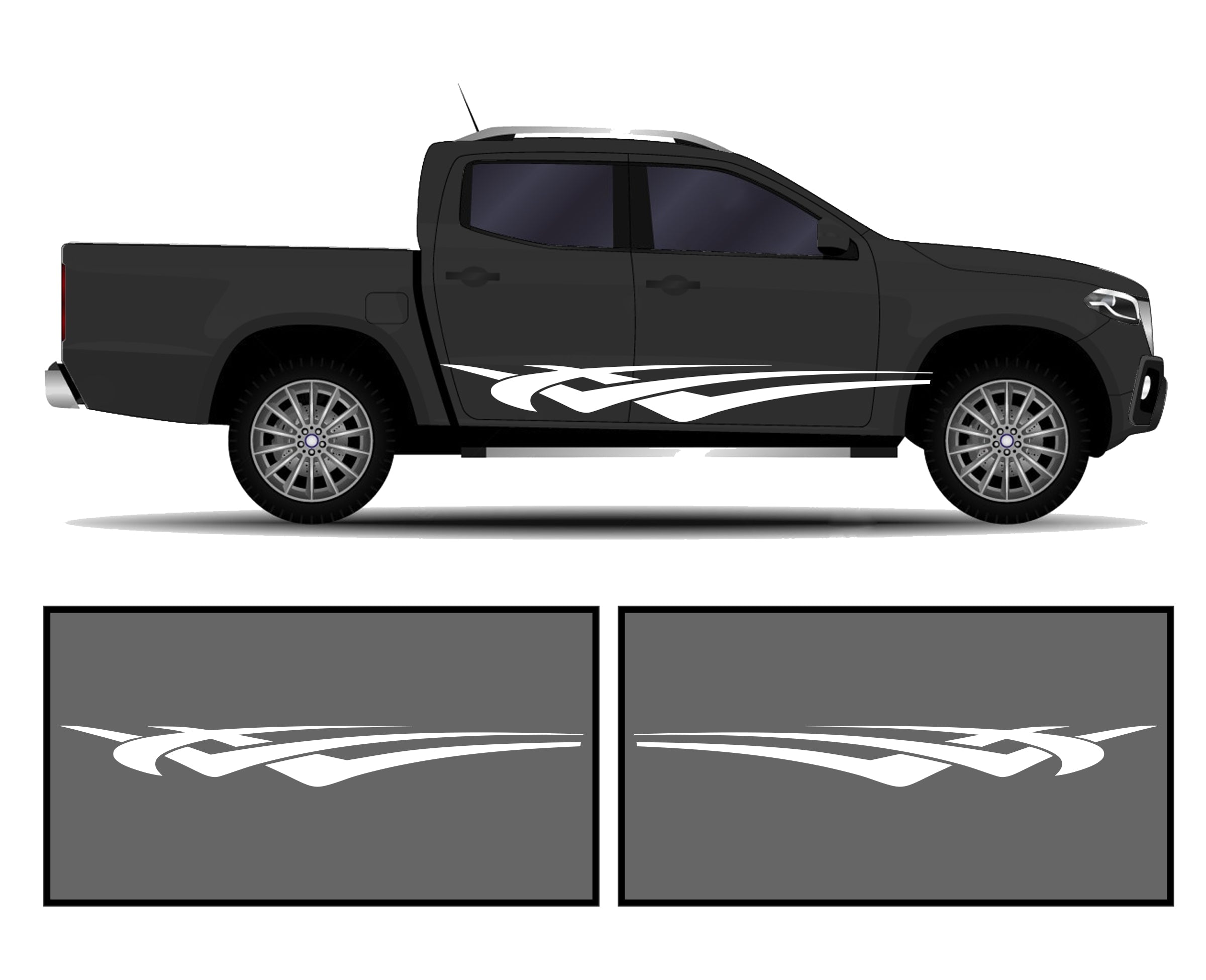 Rocker Panel Livery Self Healing Vinyl Side Graphics #009 fits All Trucks 4 x4 Suvs