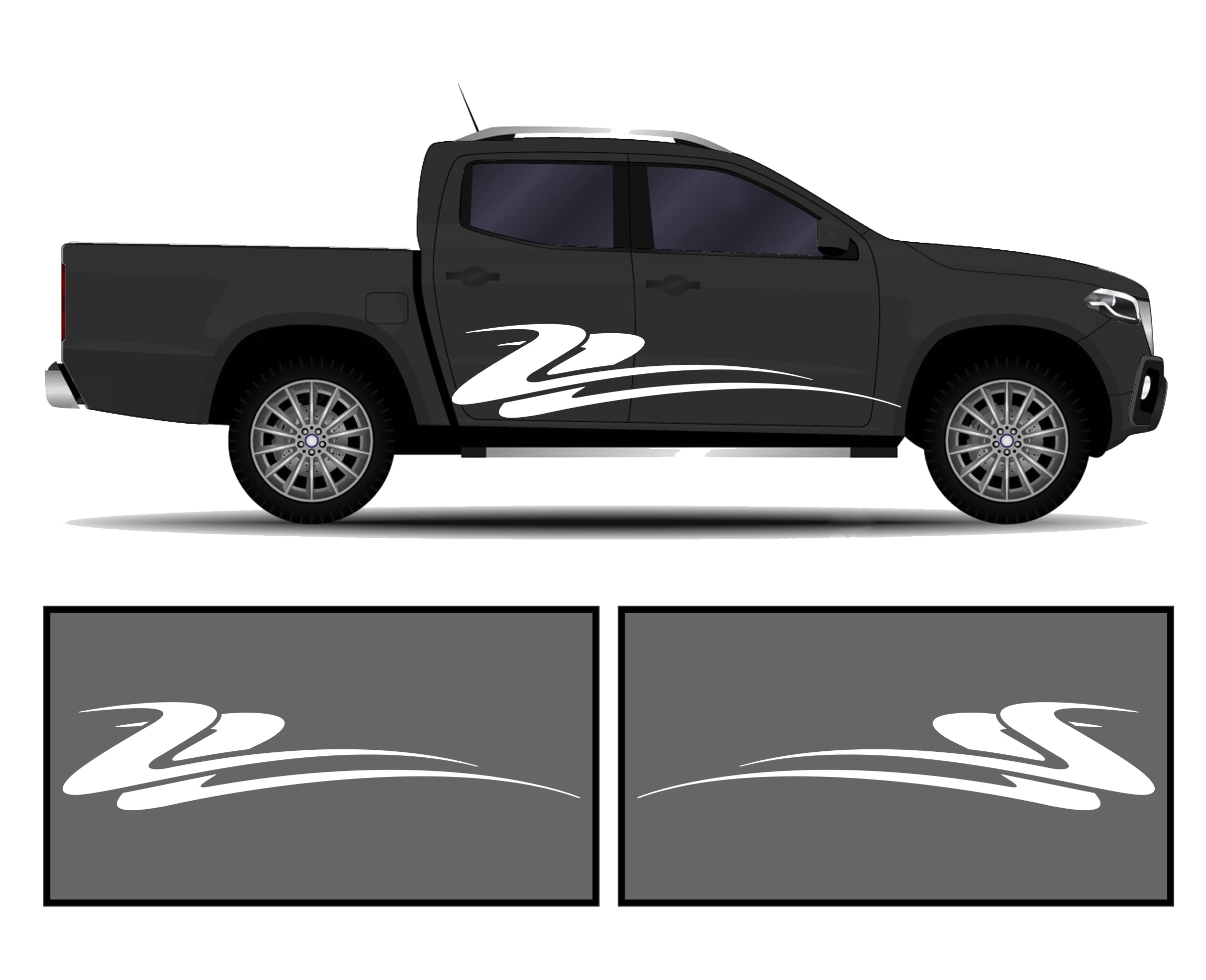 Rocker Panel Livery Self Healing Vinyl Side Graphics #007 fits All Trucks 4 x4 Suvs