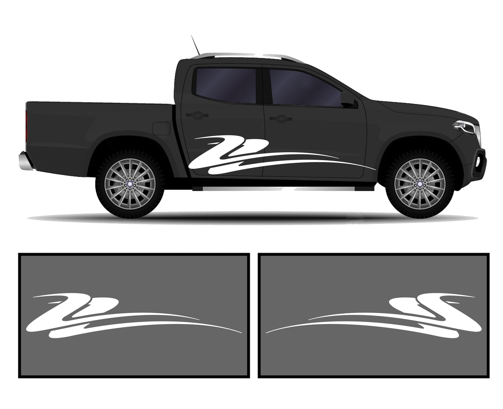 Rocker Panel Livery Self Healing Vinyl Side Graphics #007 fits All Trucks 4 x4 Suvs