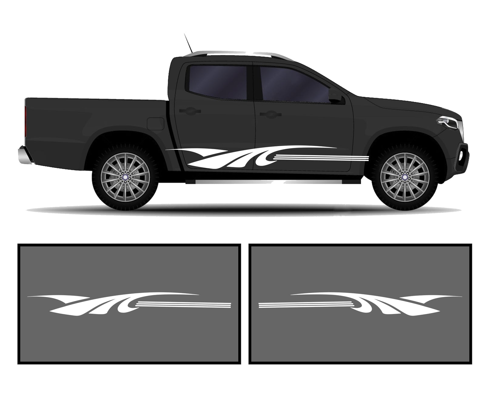 Rocker Panel Livery Self Healing Vinyl Side Graphics #010 fits All Trucks 4 x4 Suvs