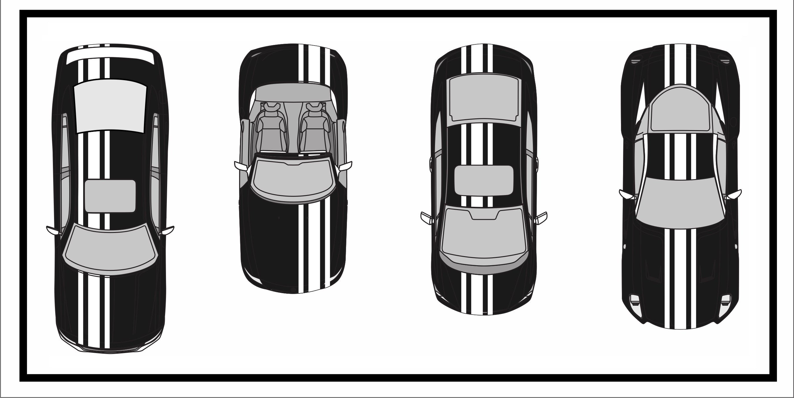 Racing Stripes & pinstripes [3x] 3" , 7", 3" x 70" Self Healing Air Release Vinyl Fits All Vehicles