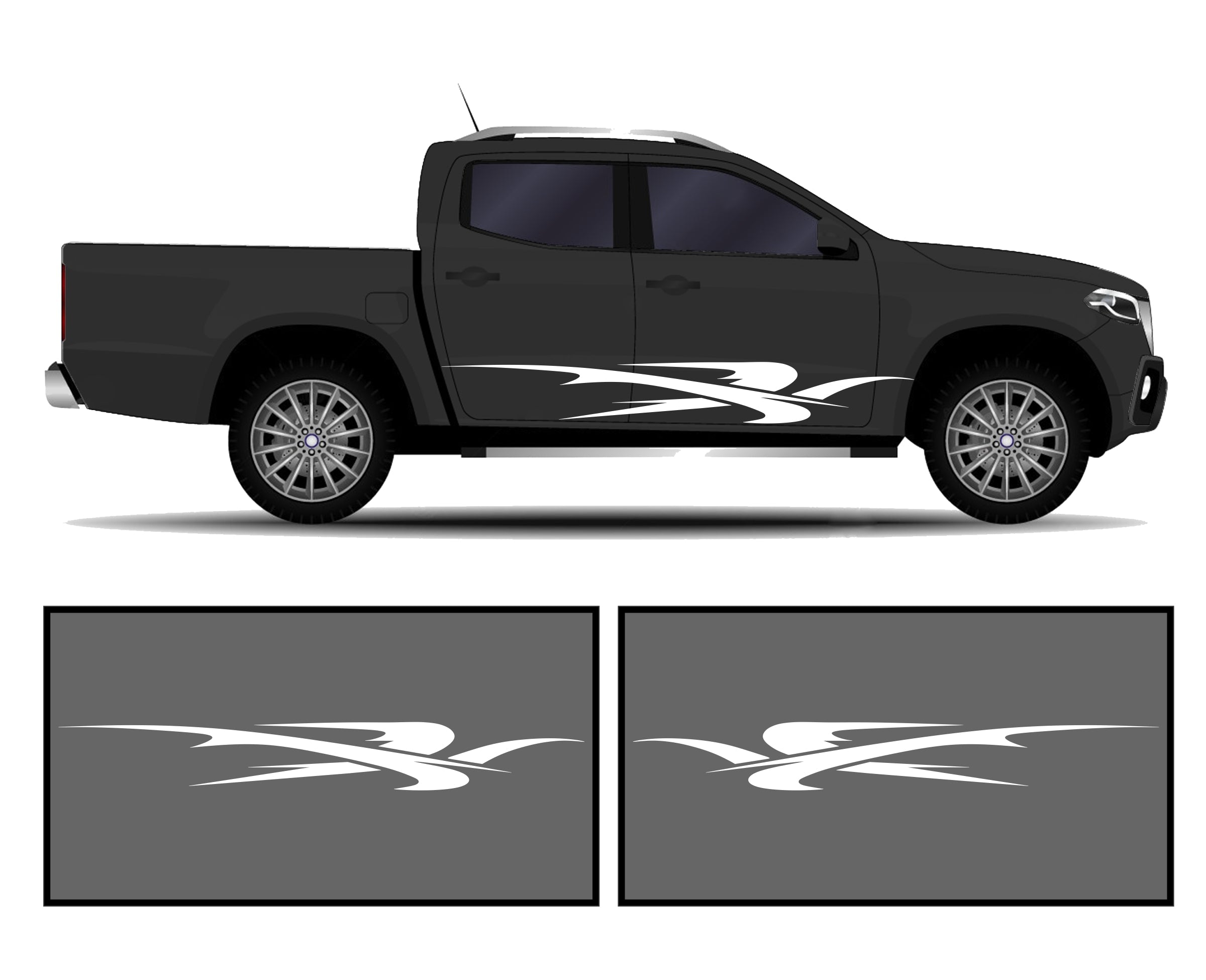 Rocker Panel Livery Self Healing Vinyl Side Graphics #005 fits All Trucks 4 x4 Suvs