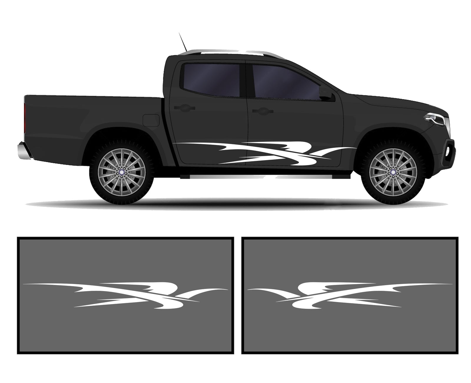 Rocker Panel Livery Self Healing Vinyl Side Graphics #005 fits All Trucks 4 x4 Suvs
