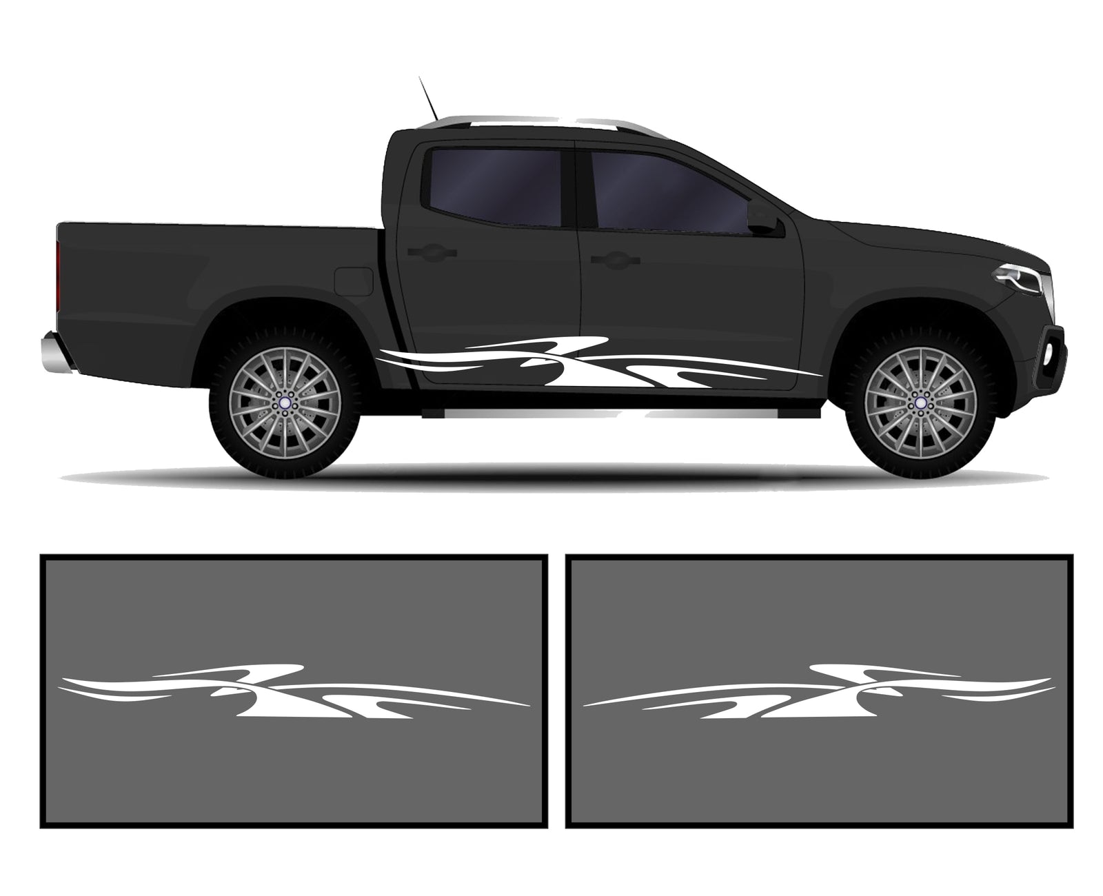 Rocker Panel Livery Self Healing Vinyl Side Graphics #003 fits All Trucks 4 x4 Suvs