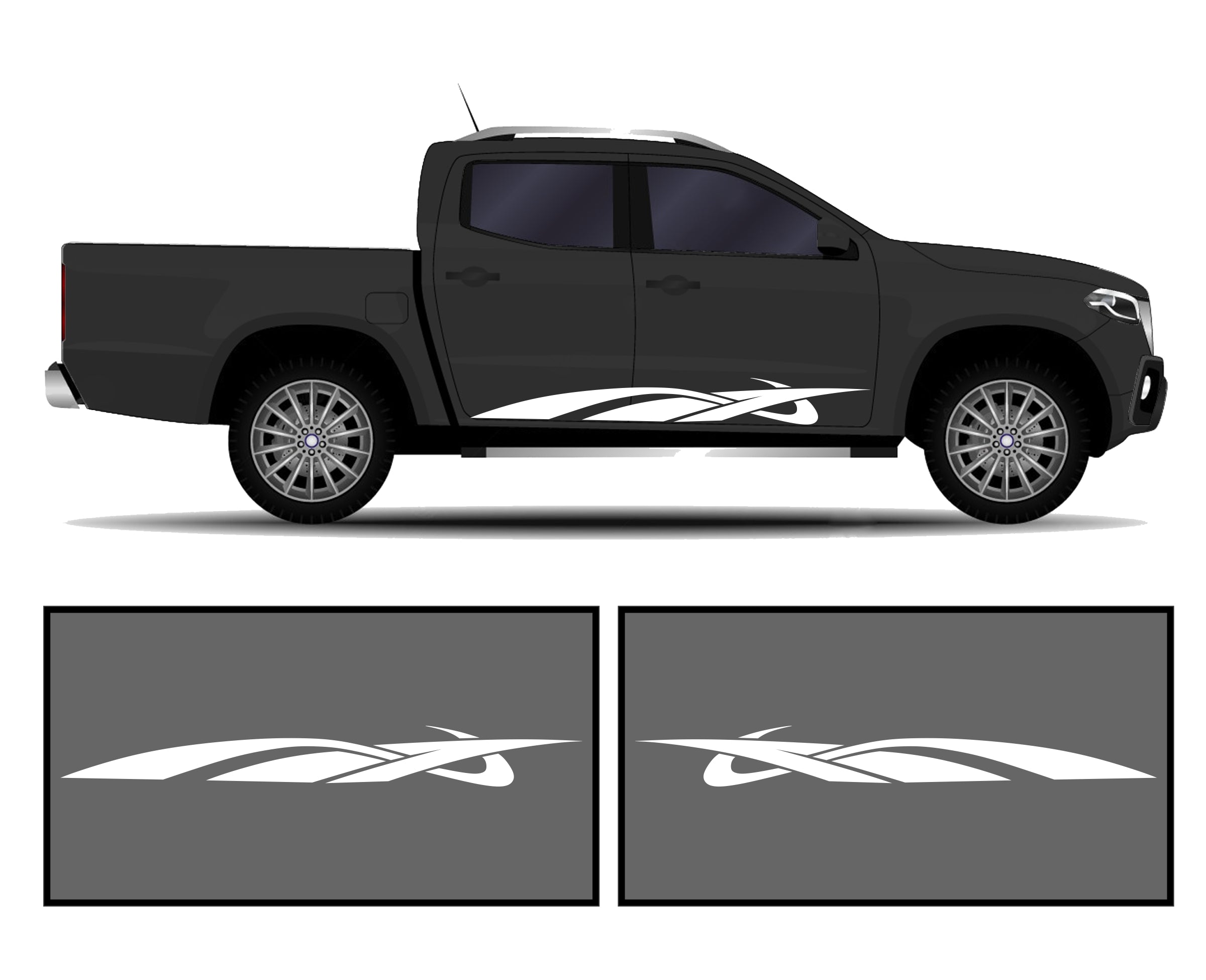 Rocker Panel Livery Self Healing Vinyl Side Graphics #002 fits All Trucks 4 x4 Suvs