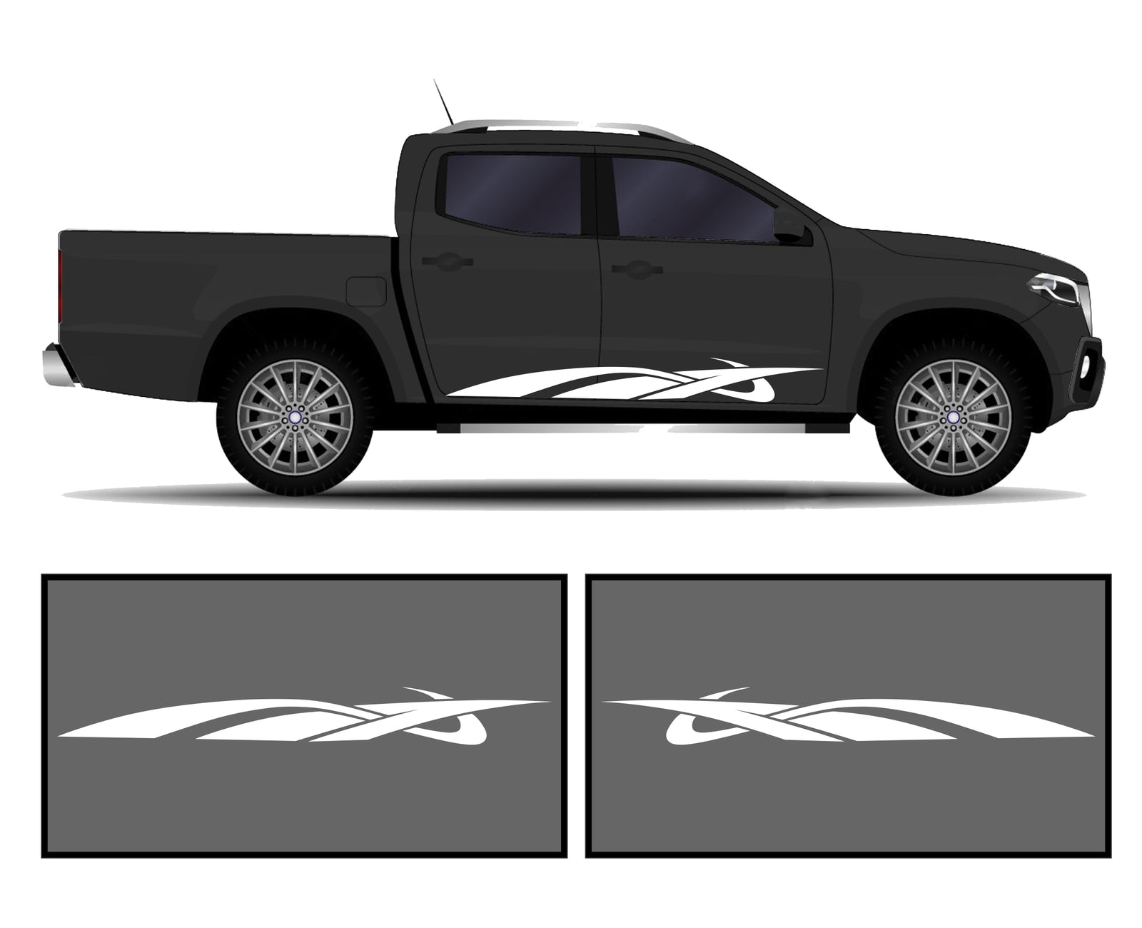 Rocker Panel Livery Self Healing Vinyl Side Graphics #002 fits All Trucks 4 x4 Suvs