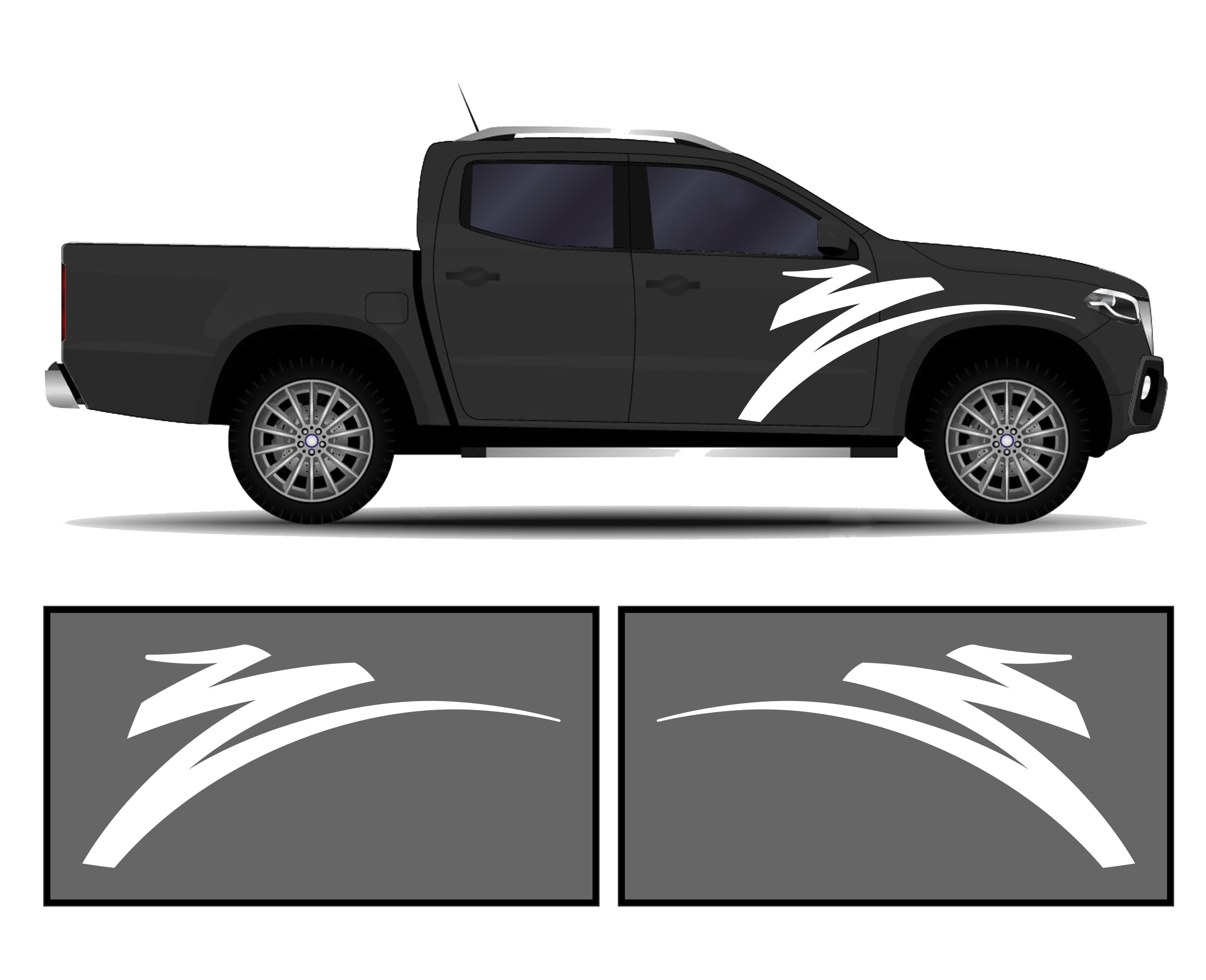 Rocker Panel Livery Self Healing Vinyl Side Graphics #006 fits All Trucks 4 x4 Suvs