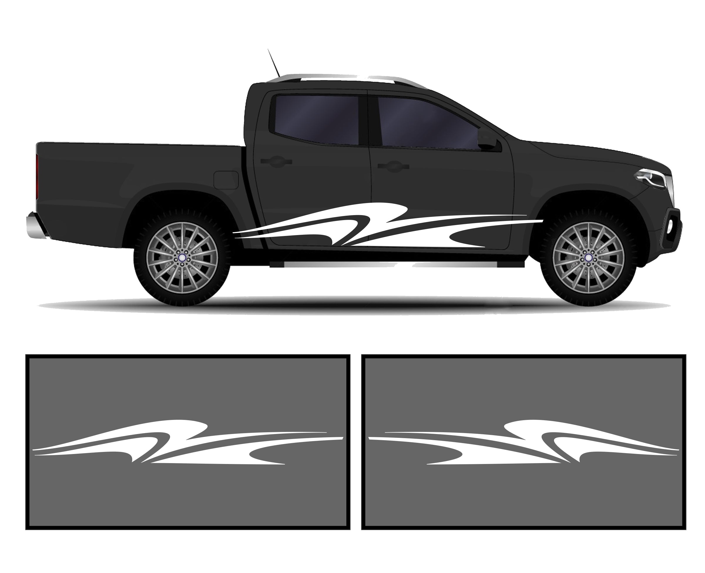 Rocker Panel Livery Self Healing Vinyl Side Graphics #008 fits All Trucks 4 x4 Suvs