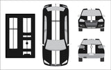 Dual 10" Racing Stripe Self Healing Vinyl fits Volkswagen GTI MK5 2004 to 2008