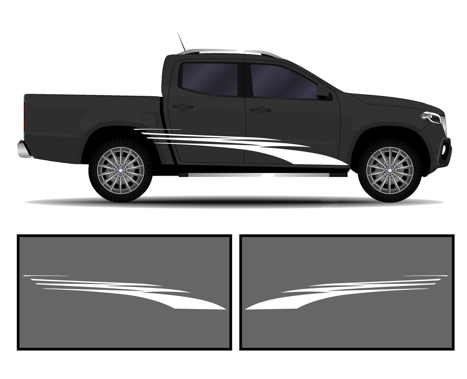 Rocker Panel Livery Self Healing Vinyl Side Graphics #012 fits All Trucks 4 x4 Suvs