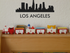 Cityscape Los Angeles with Text Vinyl Decal Removable Matte Finish Skyline Decore for Indoor Walls