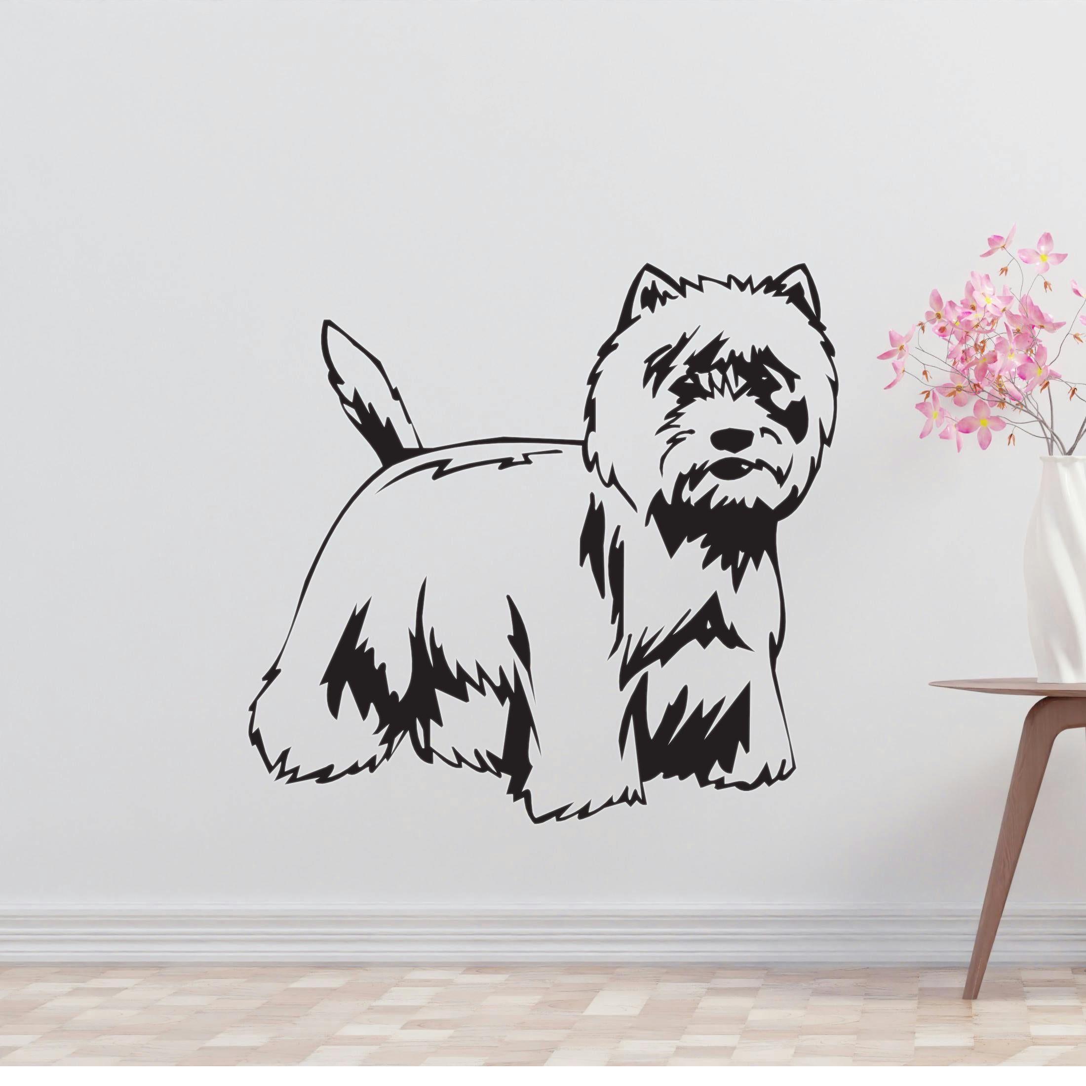 West Highland White Terrier Dog Removable Vinyl Decal Matte Finish Home Decor for Indoor Walls