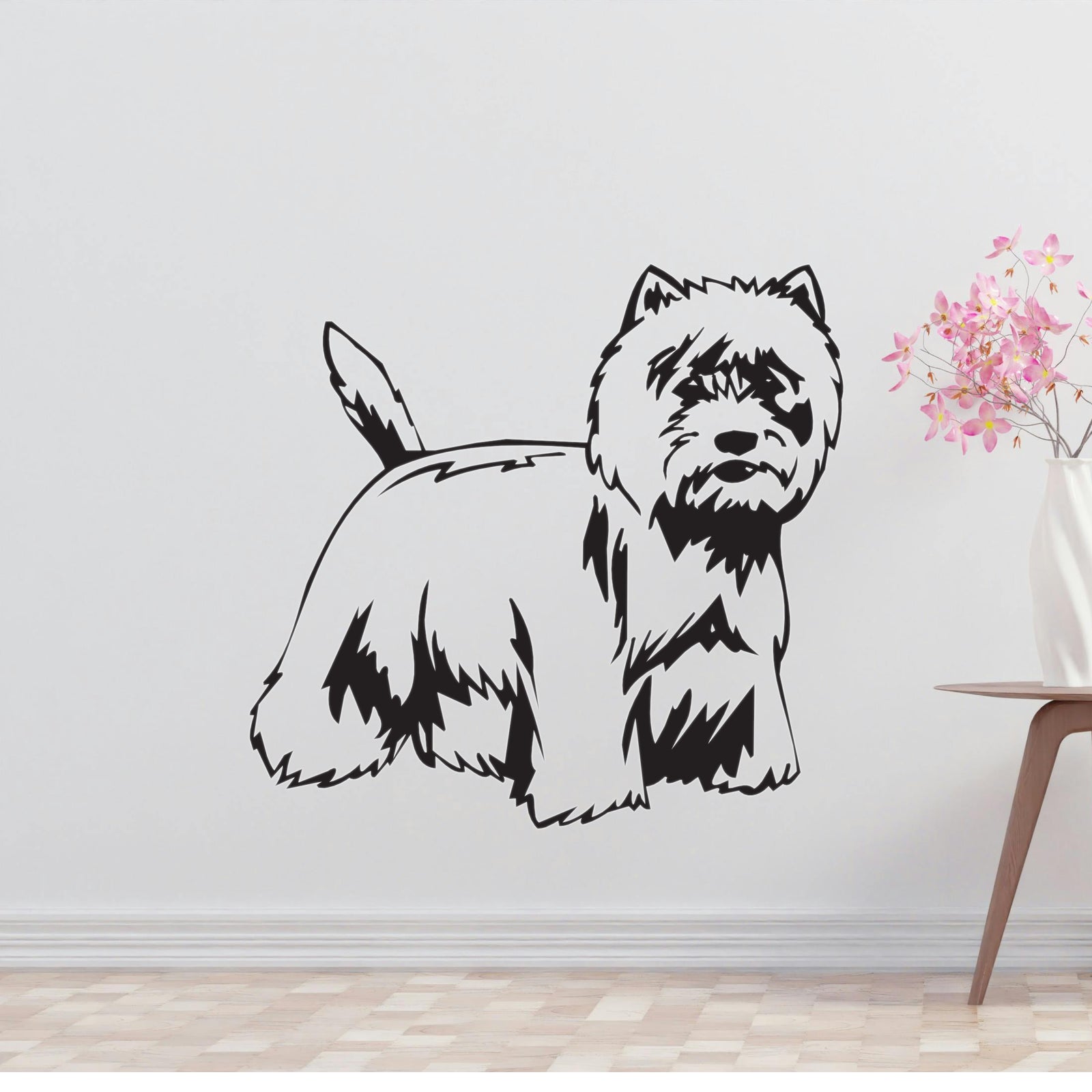 West Highland White Terrier Dog Removable Vinyl Decal Matte Finish Home Decor for Indoor Walls