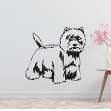 West Highland White Terrier Dog Removable Vinyl Decal Matte Finish Home Decor for Indoor Walls