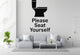Please Seat Yourself - Funny Bathroom Wall Decal Vinyl Sticker Removable