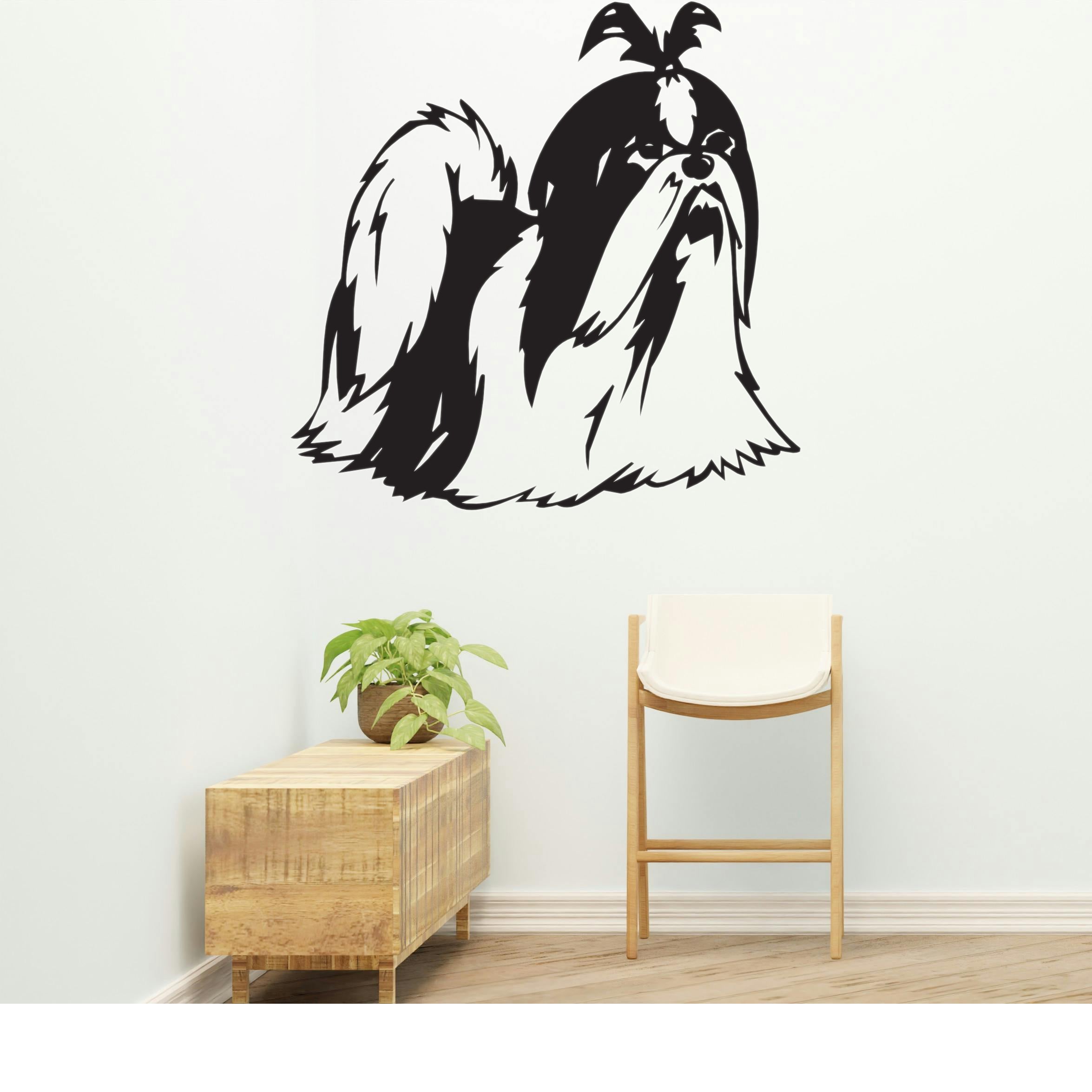 Shih Tzu Dog Removable Vinyl Decal Matte Finish Home Decor for Indoor Walls