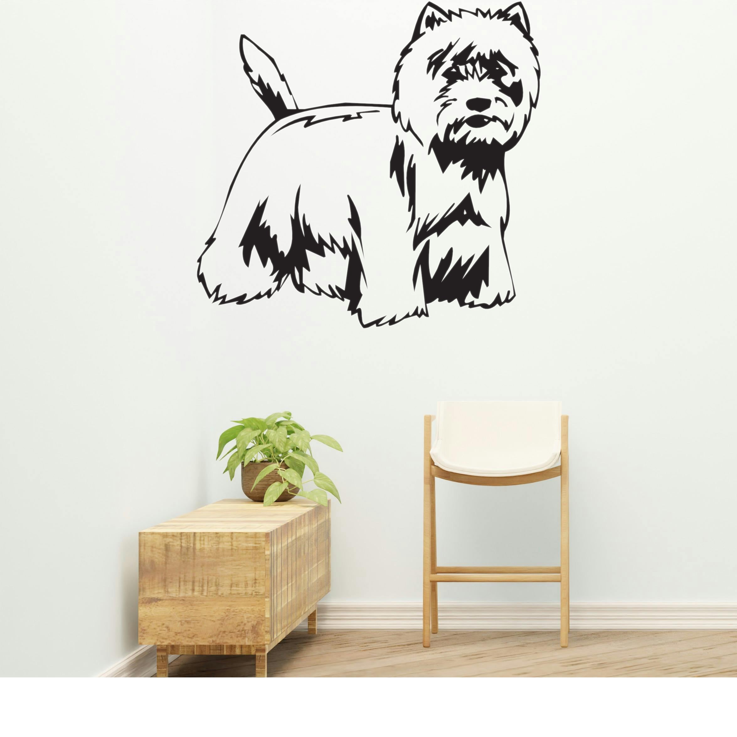 West Highland White Terrier Dog Removable Vinyl Decal Matte Finish Home Decor for Indoor Walls