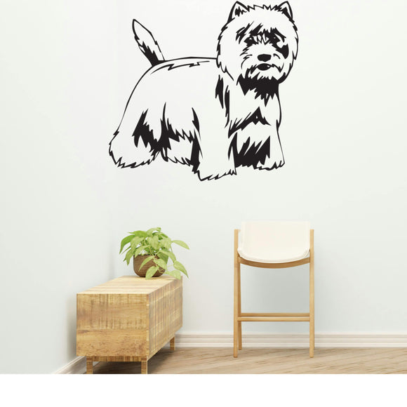 West Highland White Terrier Dog Removable Vinyl Decal Matte Finish Home Decor for Indoor Walls