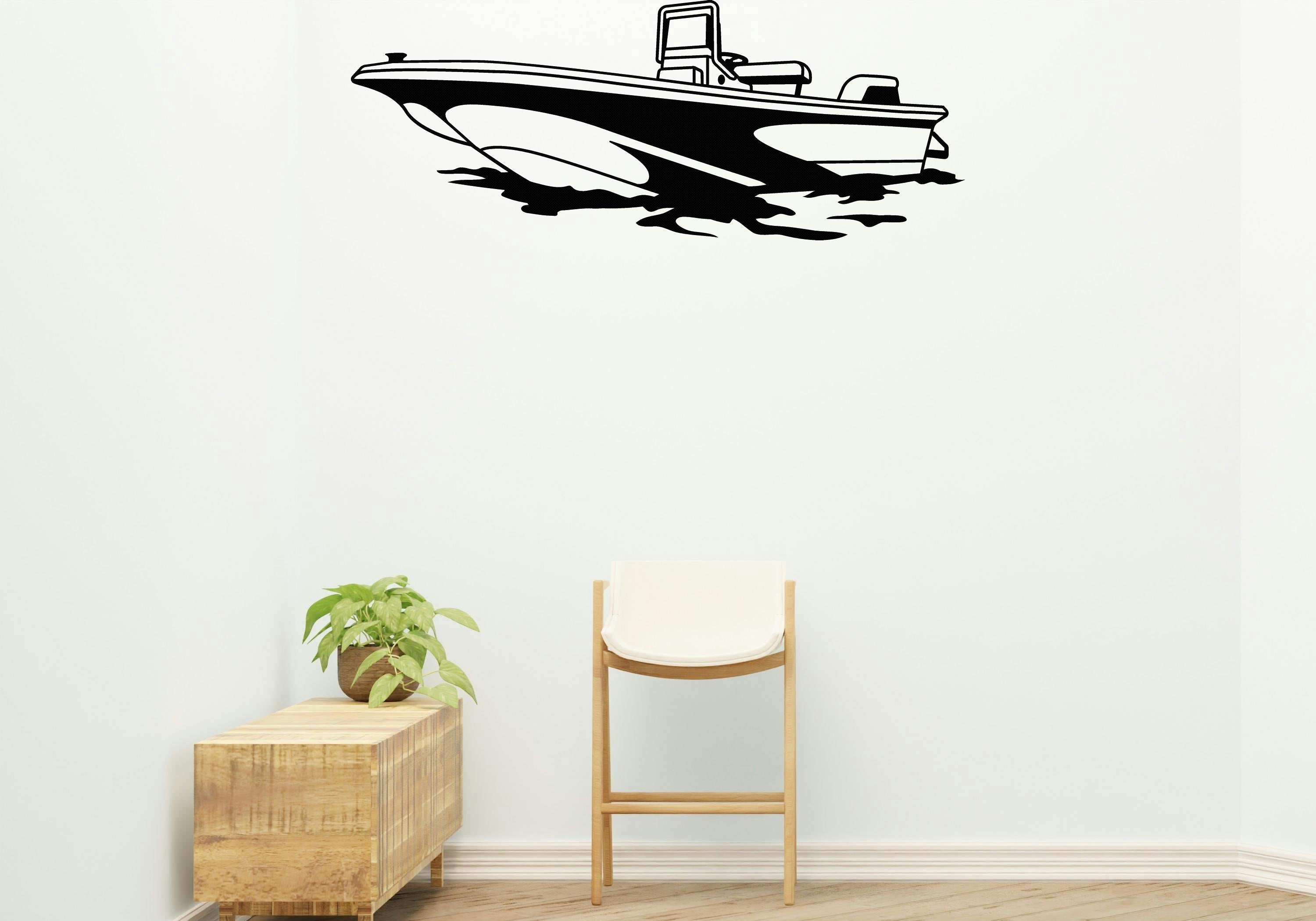 Speed boat Removable Vinyl Decal for Interior Walls