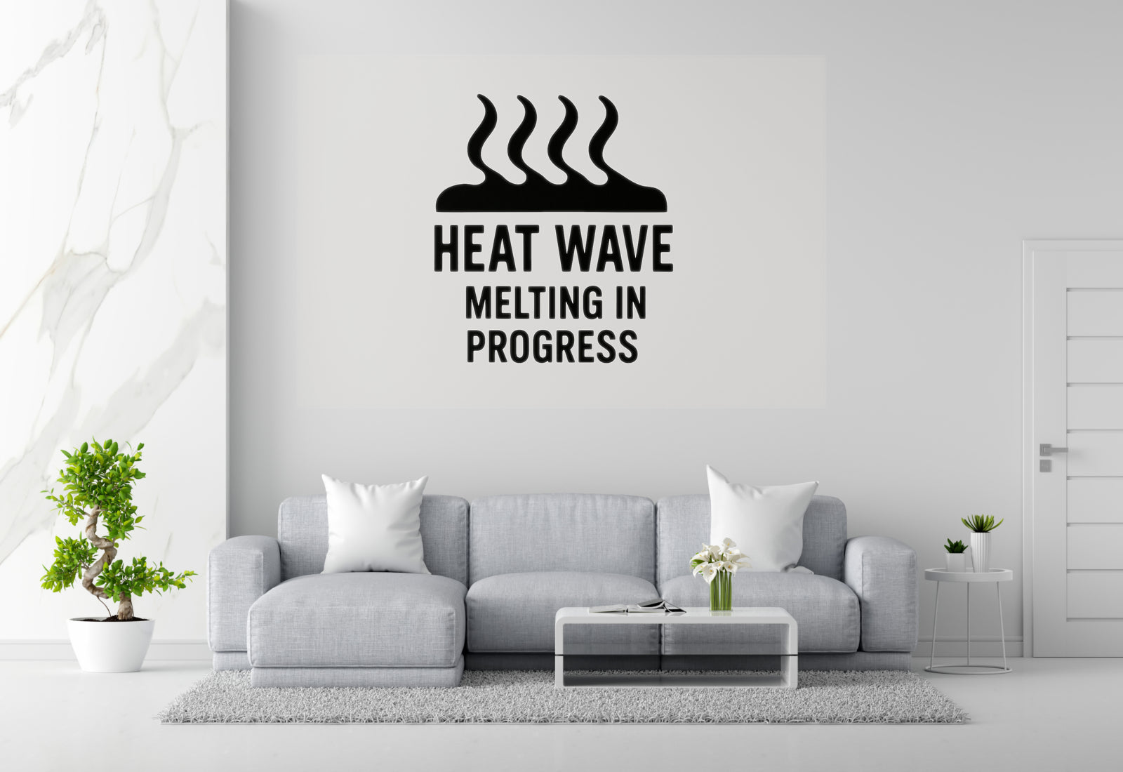 Heat Wave Wall Decal - Melting In Progress Vinyl Sticker | Removable Summer Decor