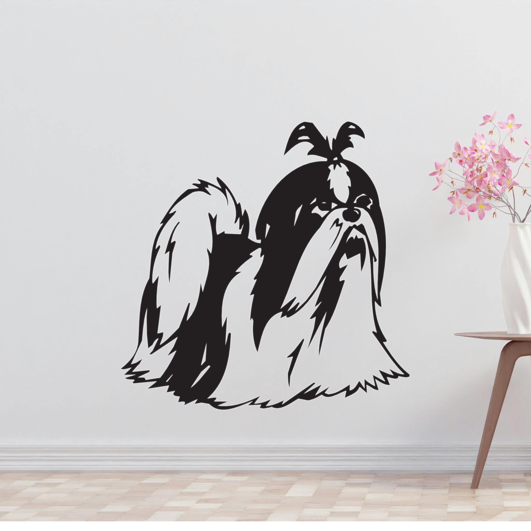 Shih Tzu Dog Removable Vinyl Decal Matte Finish Home Decor for Indoor Walls