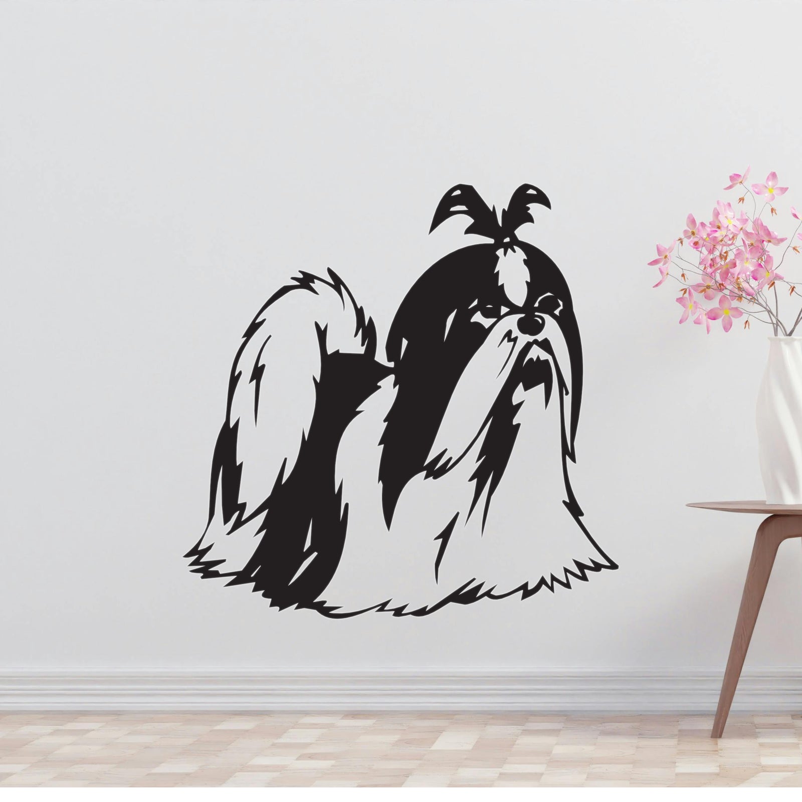 Shih Tzu Dog Removable Vinyl Decal Matte Finish Home Decor for Indoor Walls