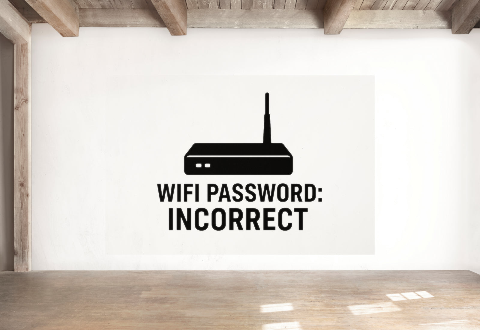 WiFi Password: Incorrect - Internet Router Wall Decal Vinyl Sticker Removable