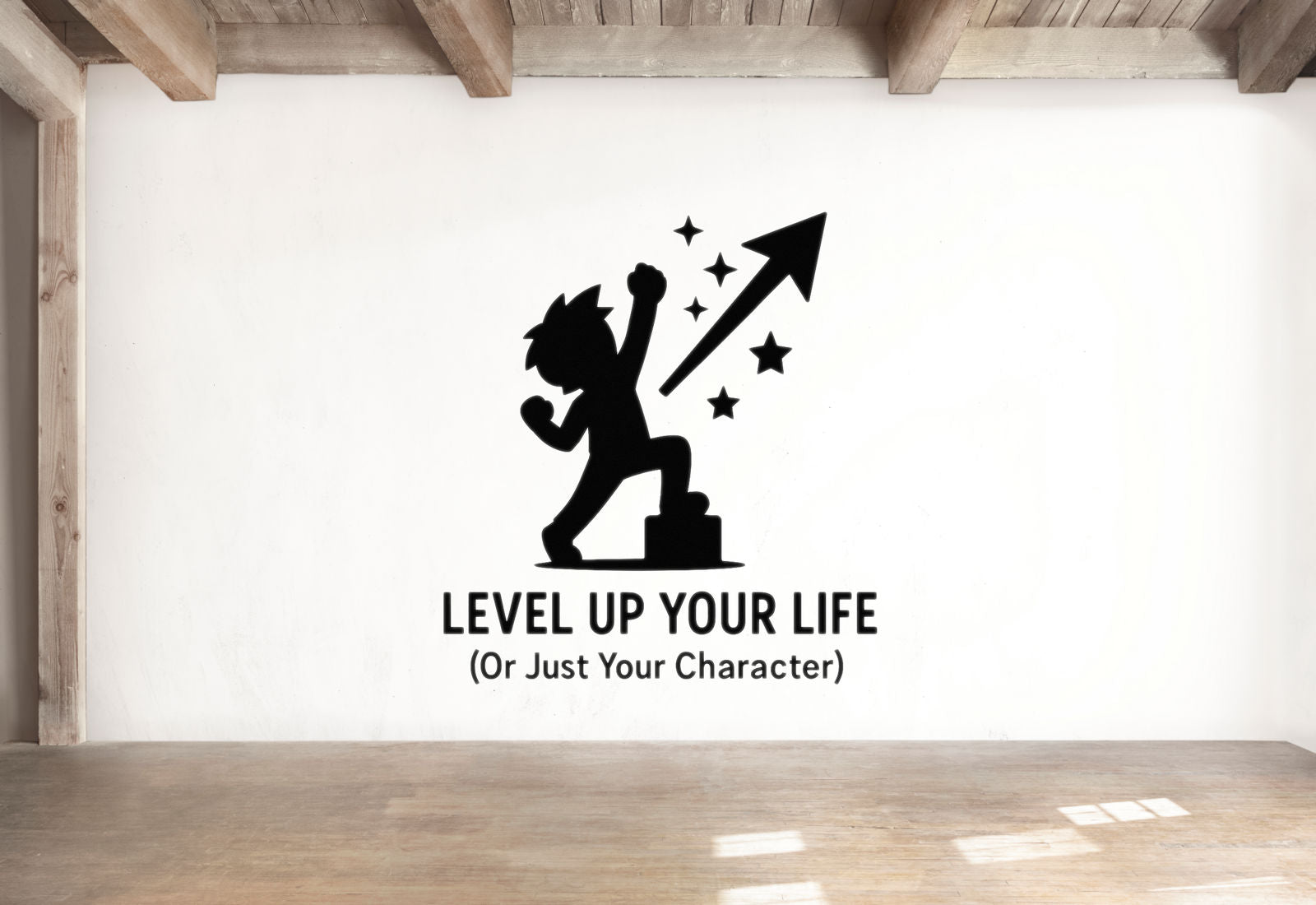 Level Up Your Life (Or Just Your Character) - Funny Gamer Wall Decal Vinyl Sticker Removable